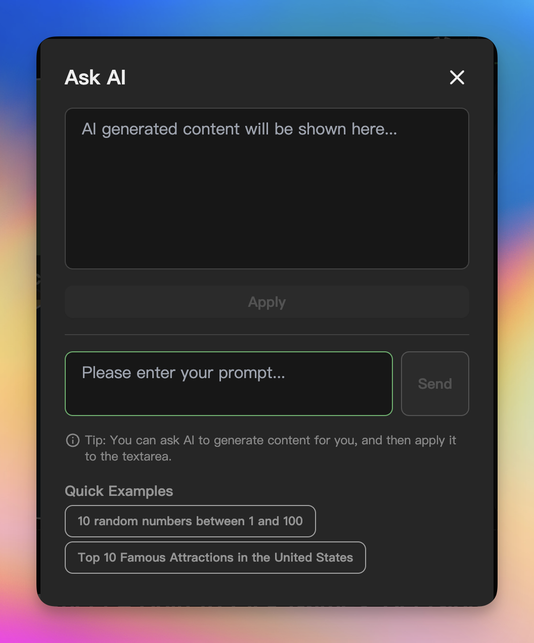 AI Dialog Interface