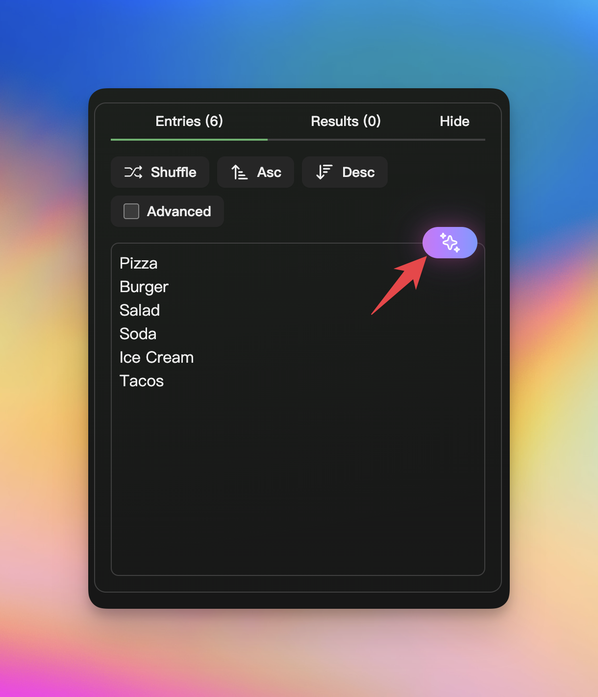 Show AI Entry Button
