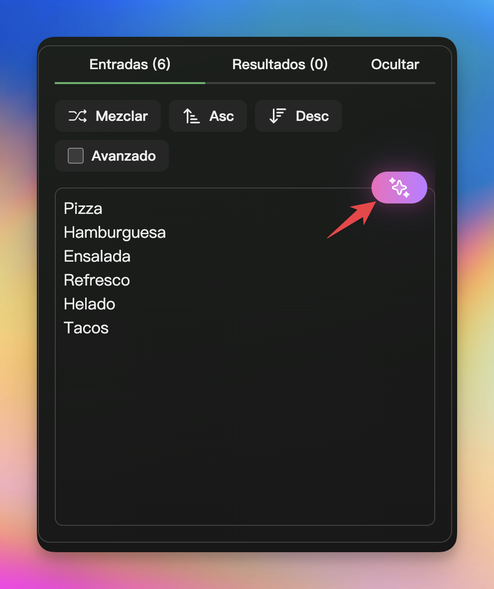 Mostrar botón de entrada de IA